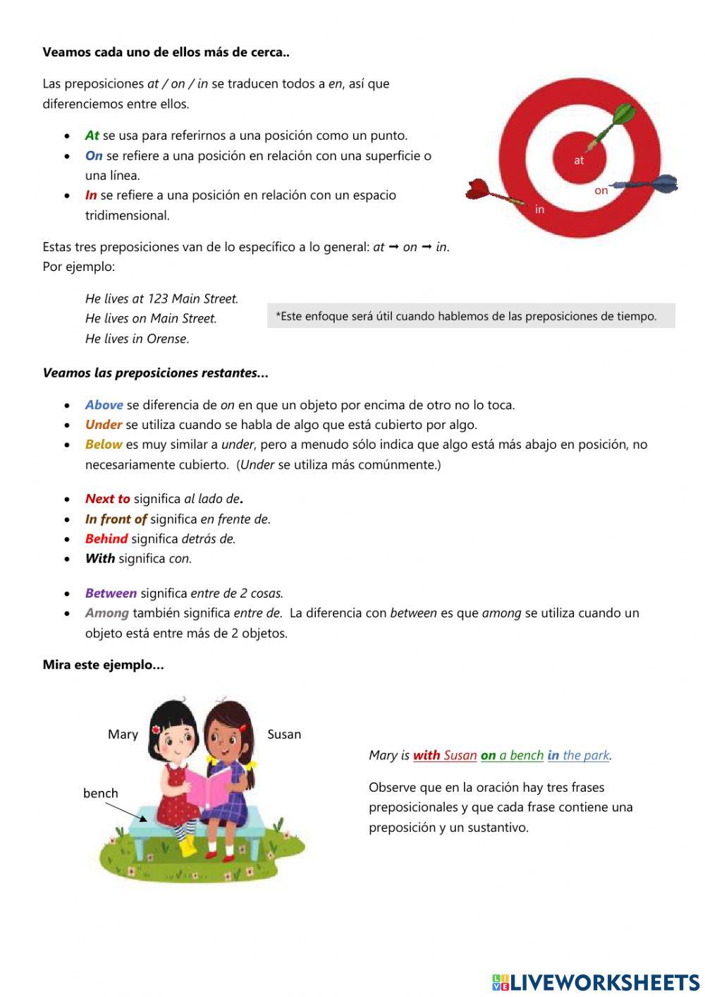 Prepositions of place