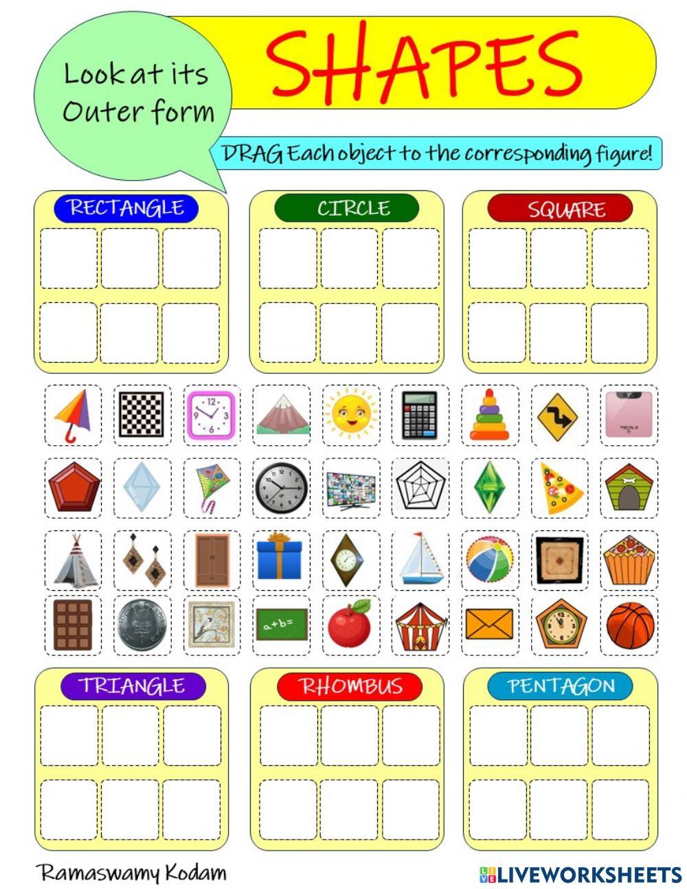2 D Shapes Live Worksheets