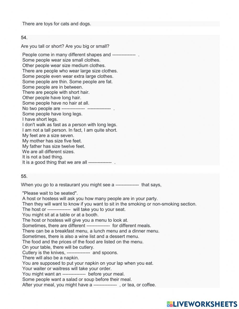 Listening short stories 48-60