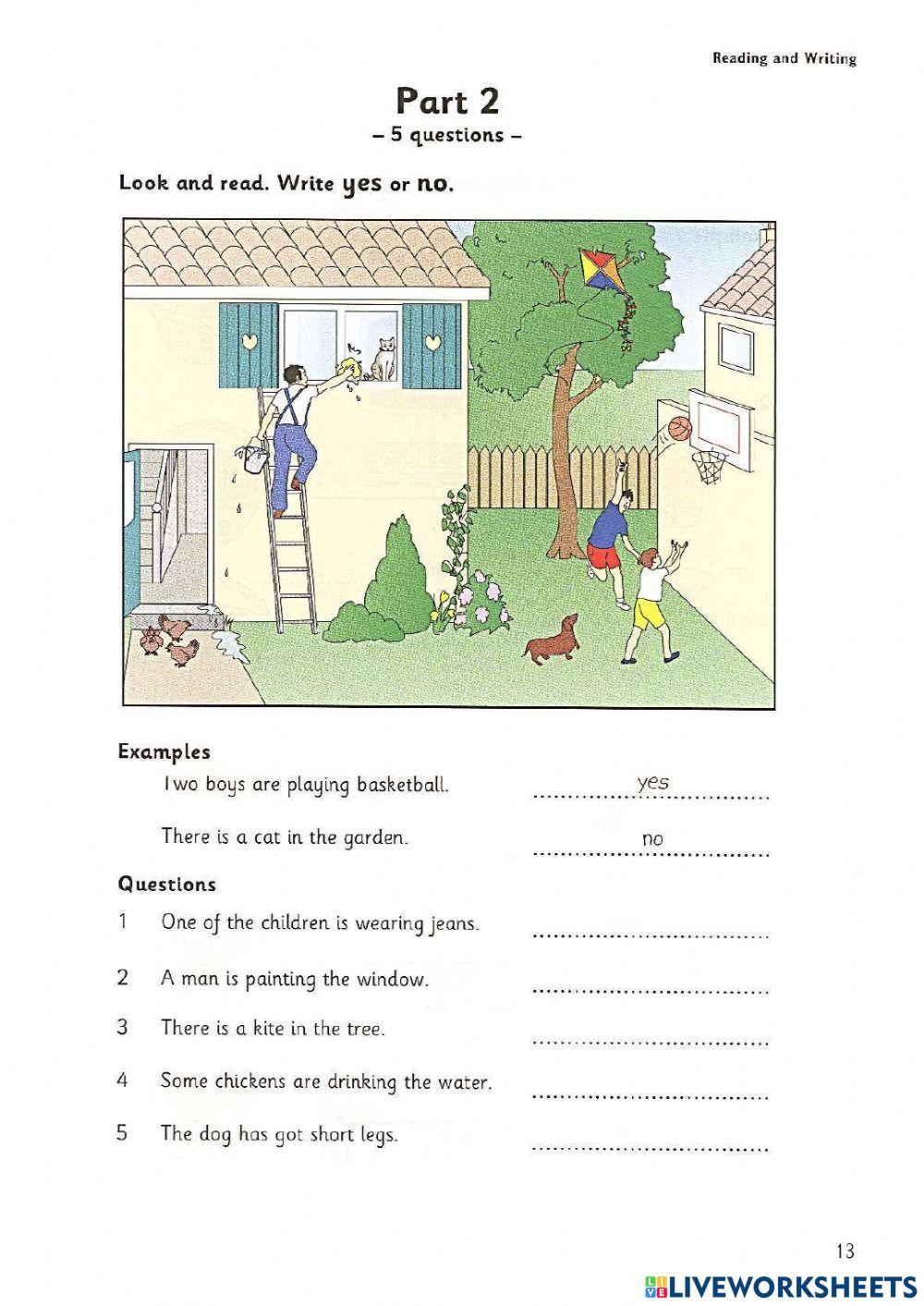 Starters 6 Test 1 Reading and Writing