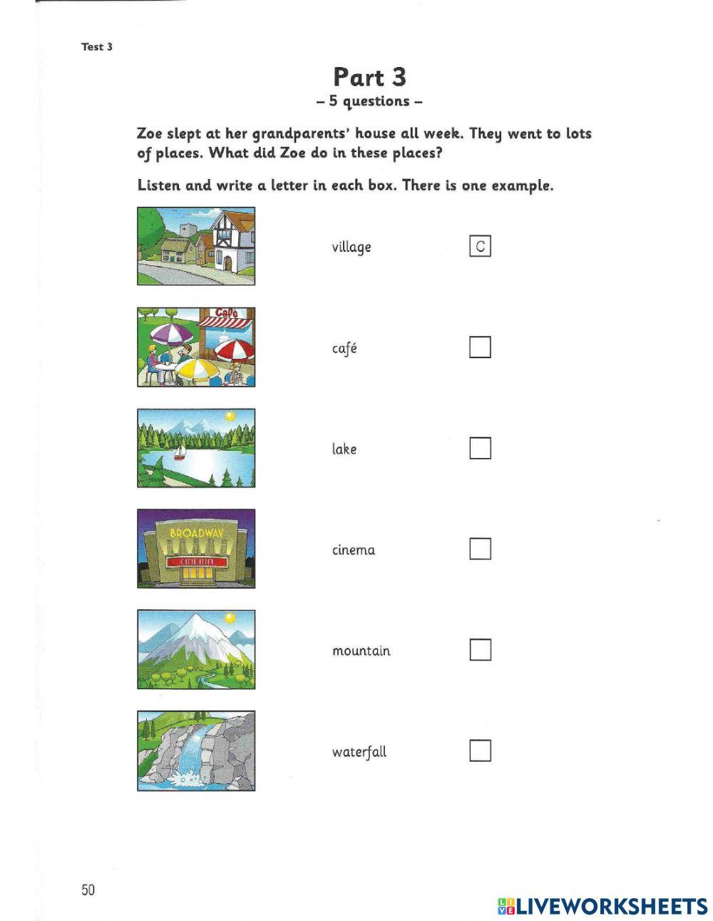 Movers 1 - Test 3 - Listening