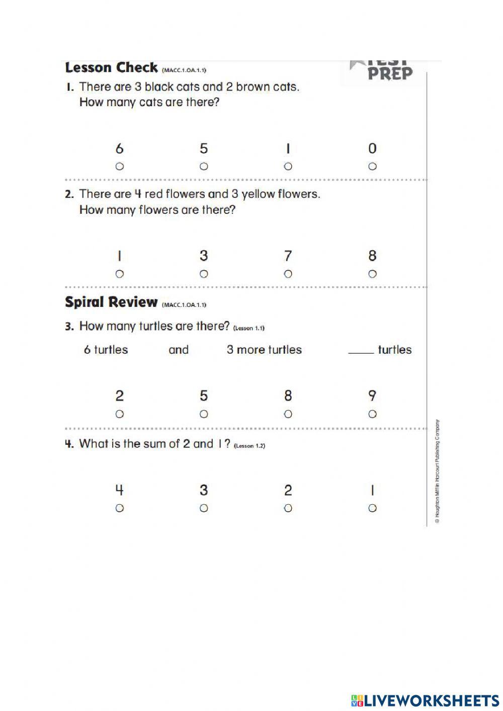 Gomath  grade1 : chapter 1 add numbers till 10
