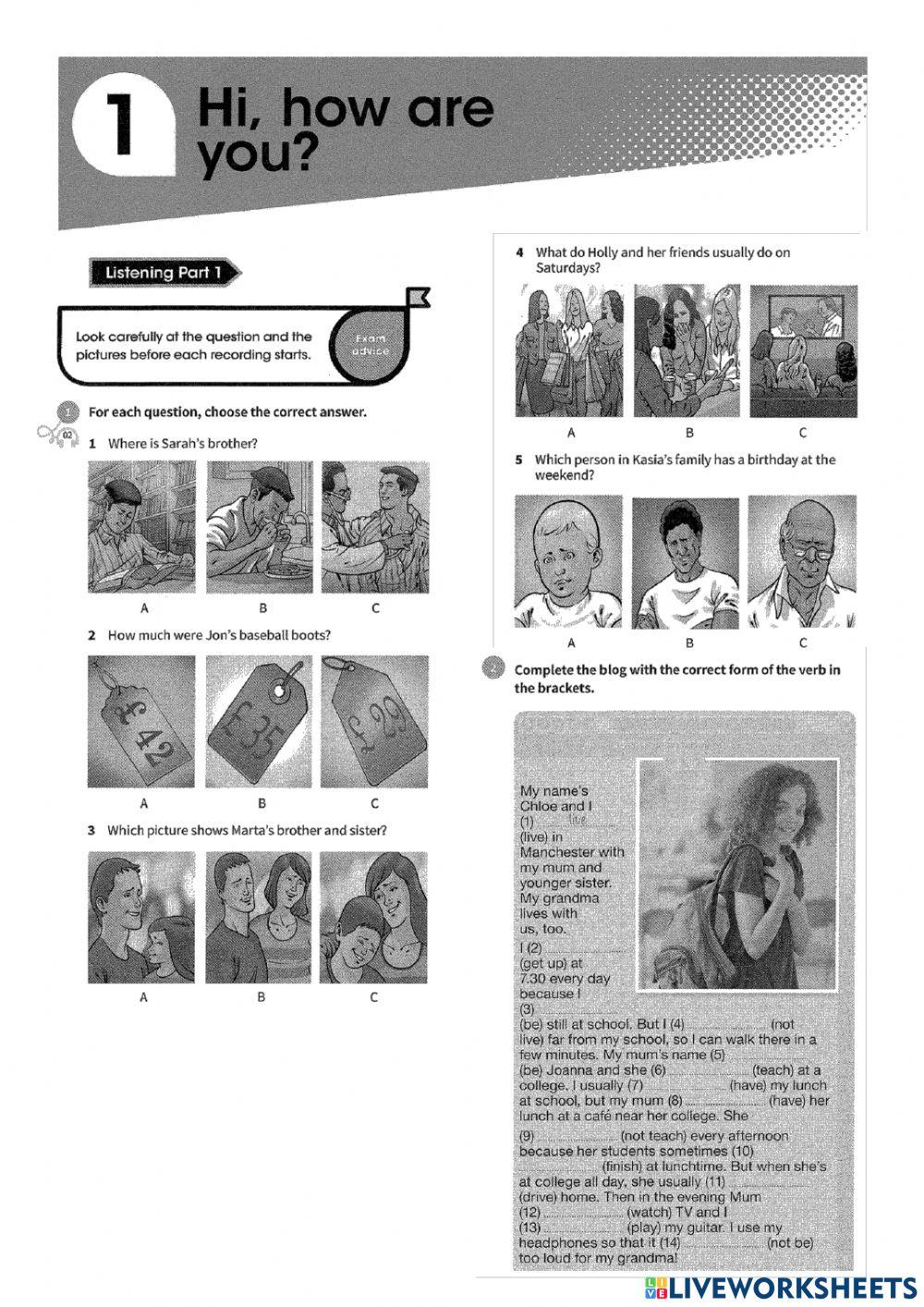 Complete key for schools unit 1