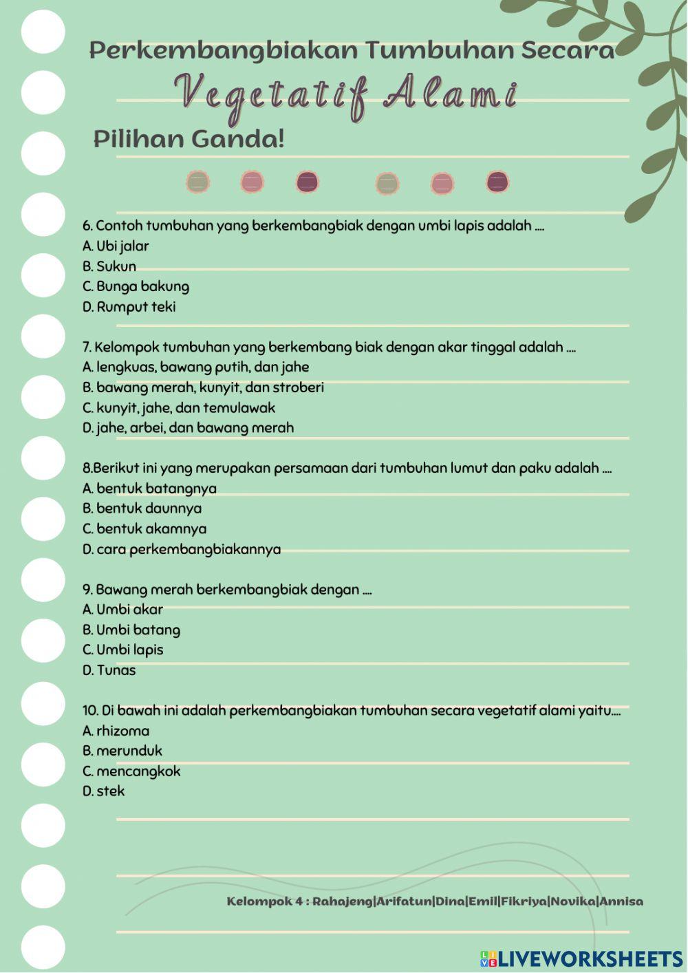 Perkembangbiakan Tumbuhan Secara Vegetatif Alami