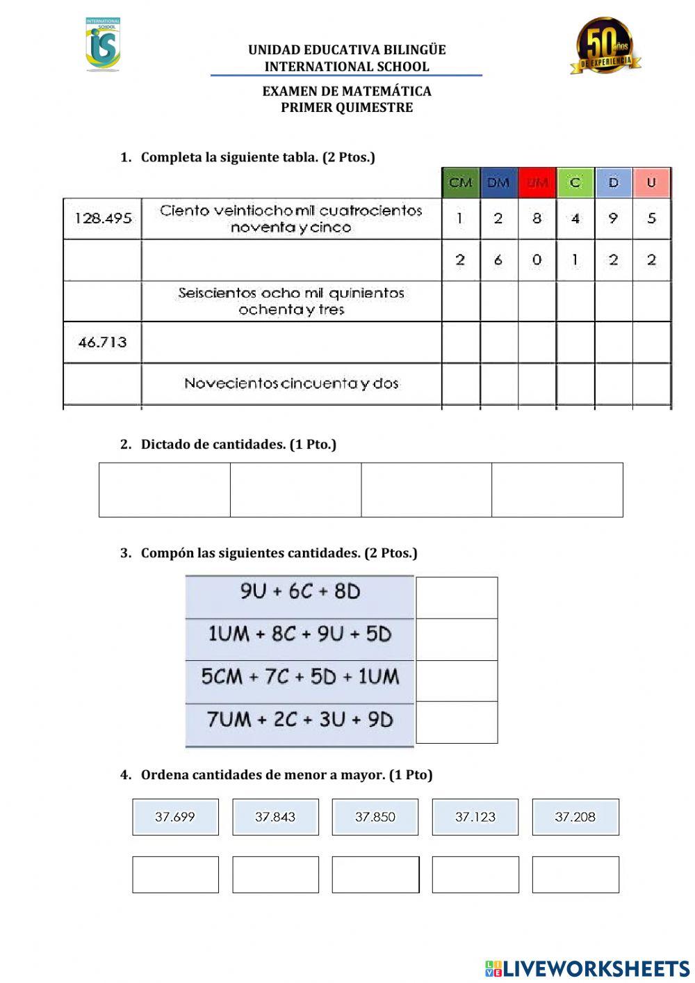 Examen Primer Trimestre