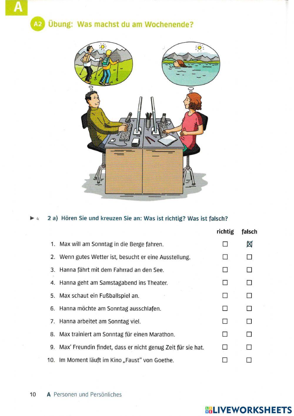 Was machst du am Wochenende