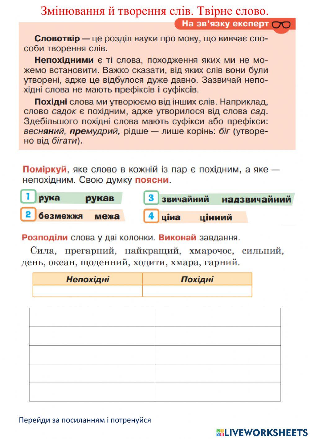 Змінювання і творення слів