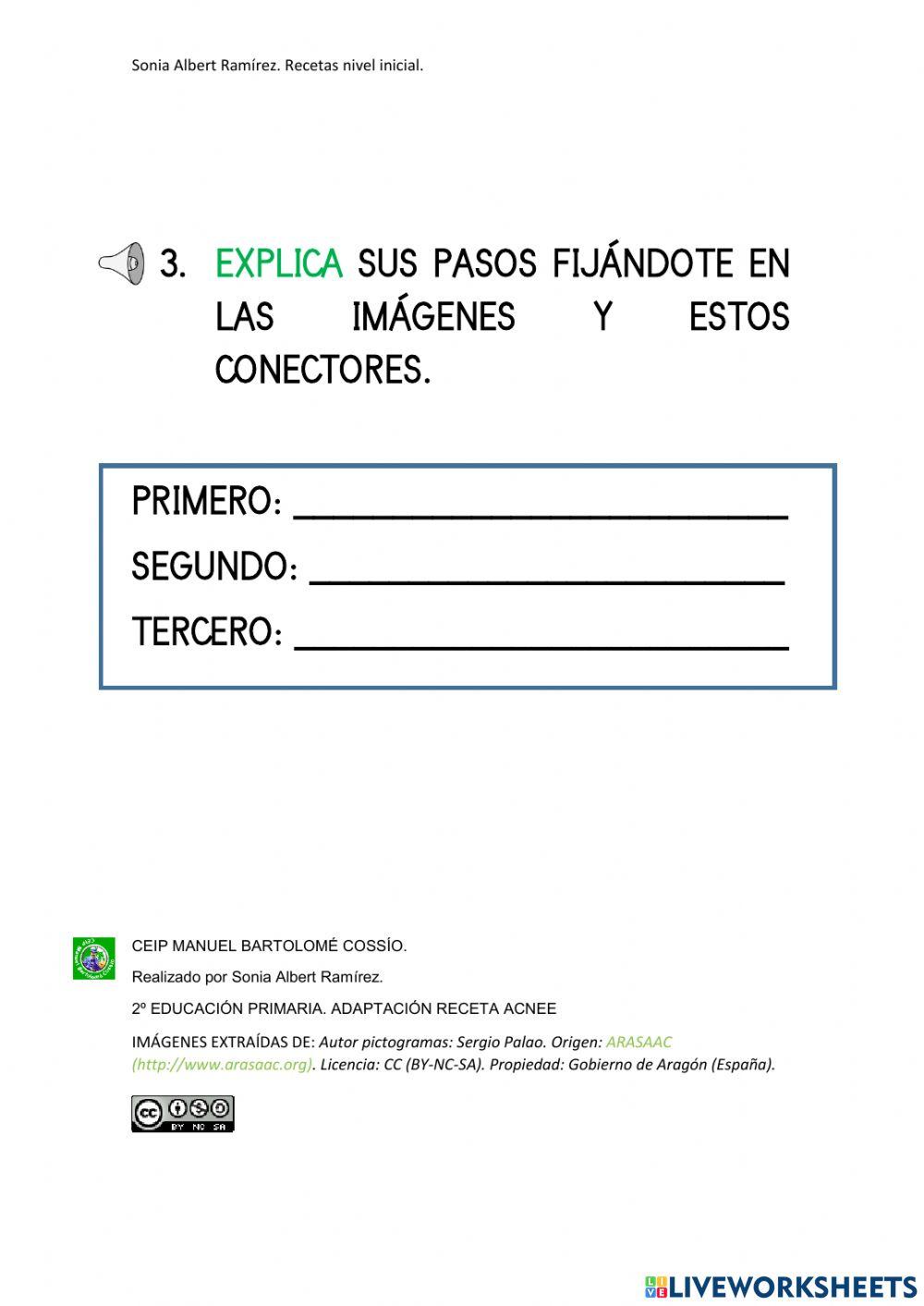 Receta naranja nivel inicial