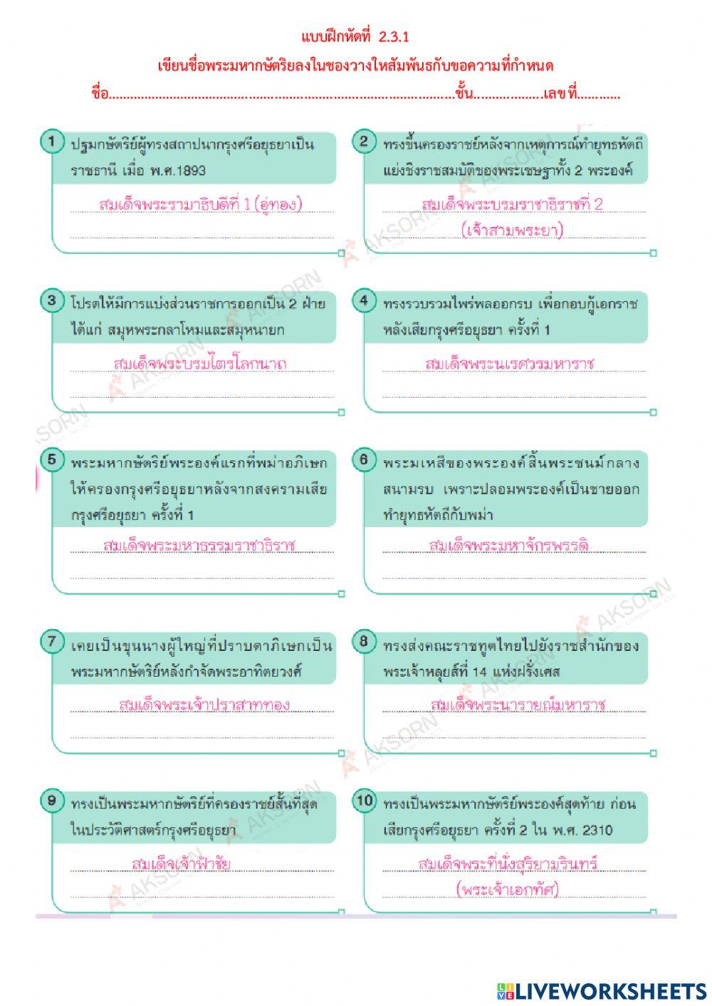 2.3.1 พระมหากษัตริยฺ