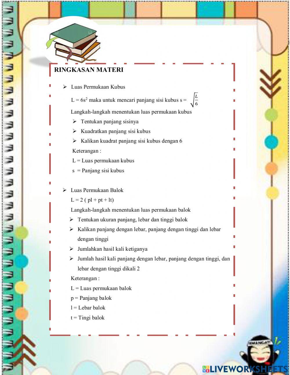 Luas permukaan kubus dan balok