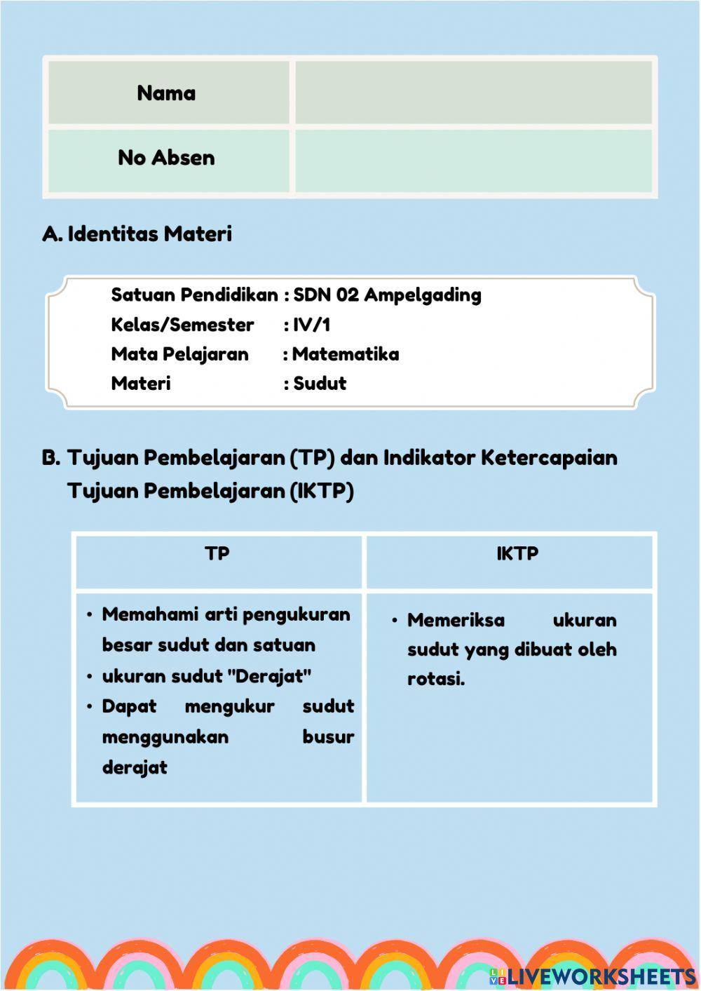 Materi 2 Baru LKPD Matematika Materi Sudut