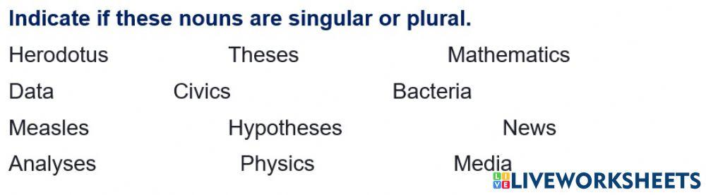 Plural and singular nouns