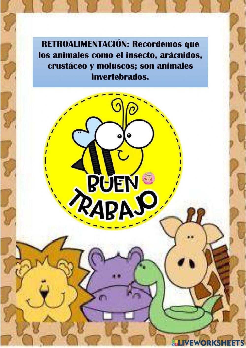 Animales vertebrados e invertebrados