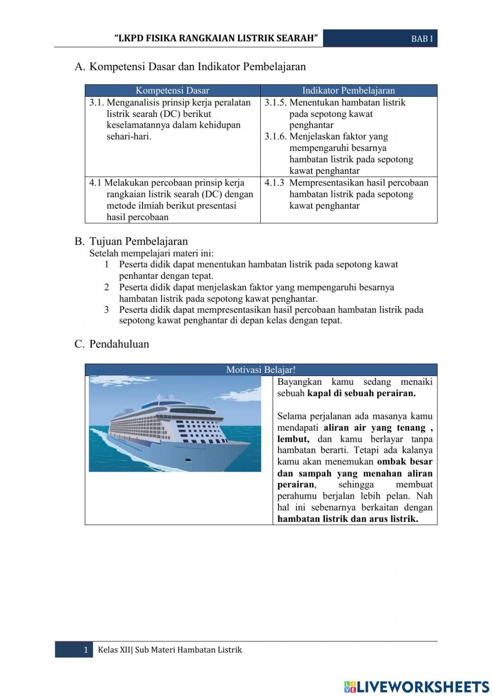 LKPD Hambatan Listrik