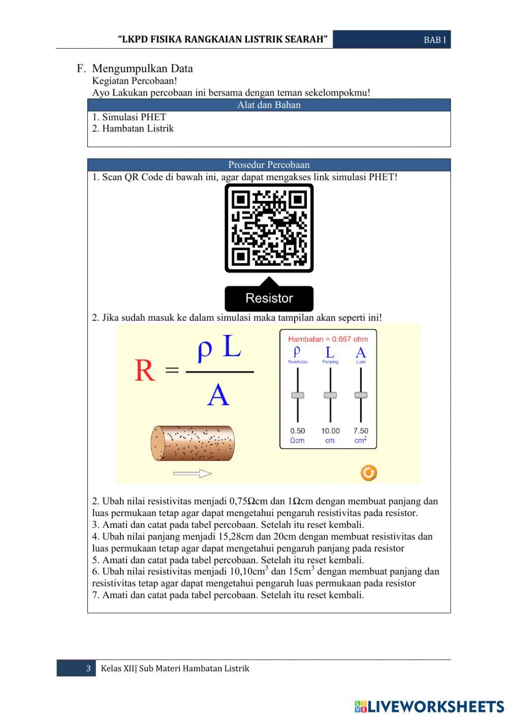 LKPD Hambatan Listrik