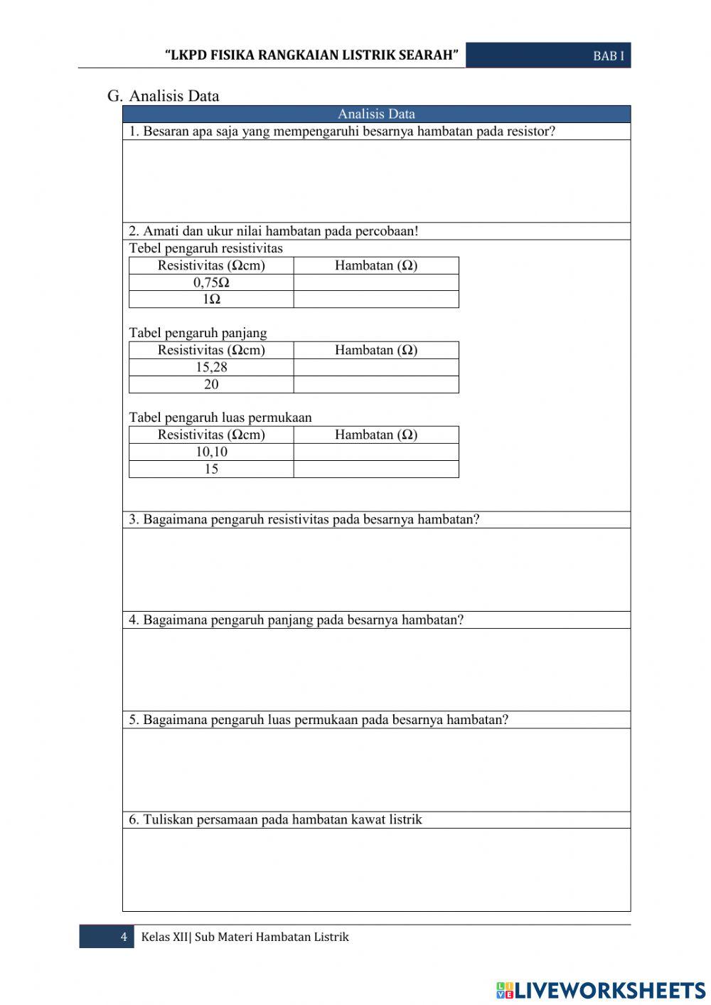 LKPD Hambatan Listrik