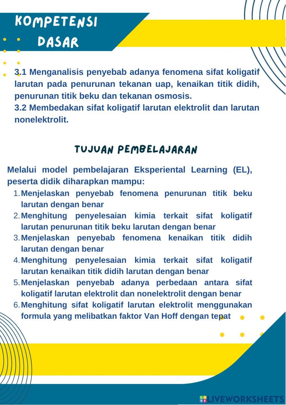 Sifat Koligatif Larutan - Tb dan Tf