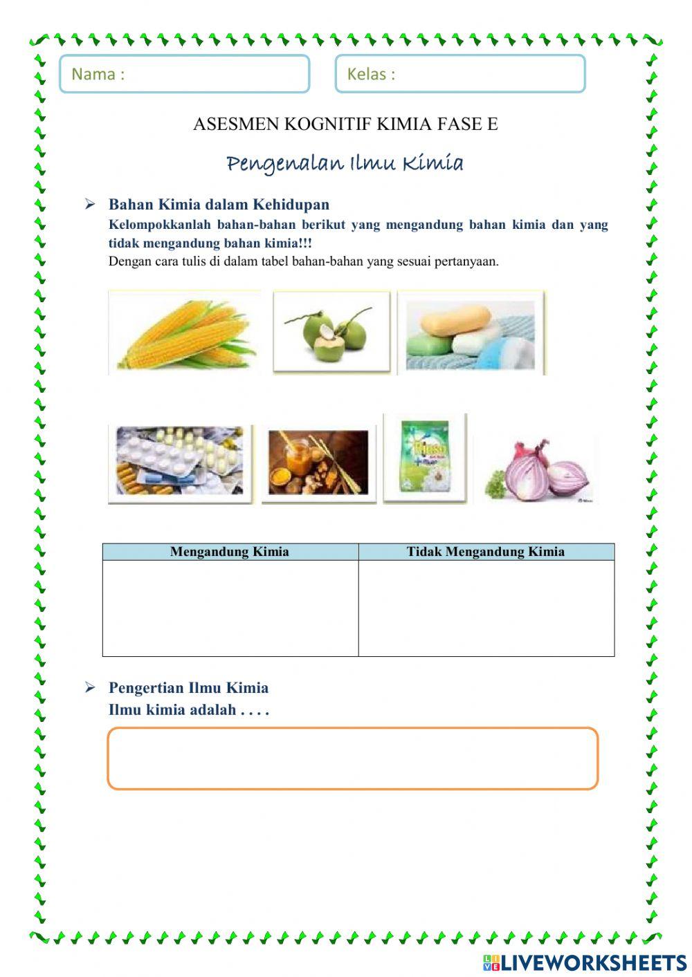 Asesmen Kognitif Kimia Fase E