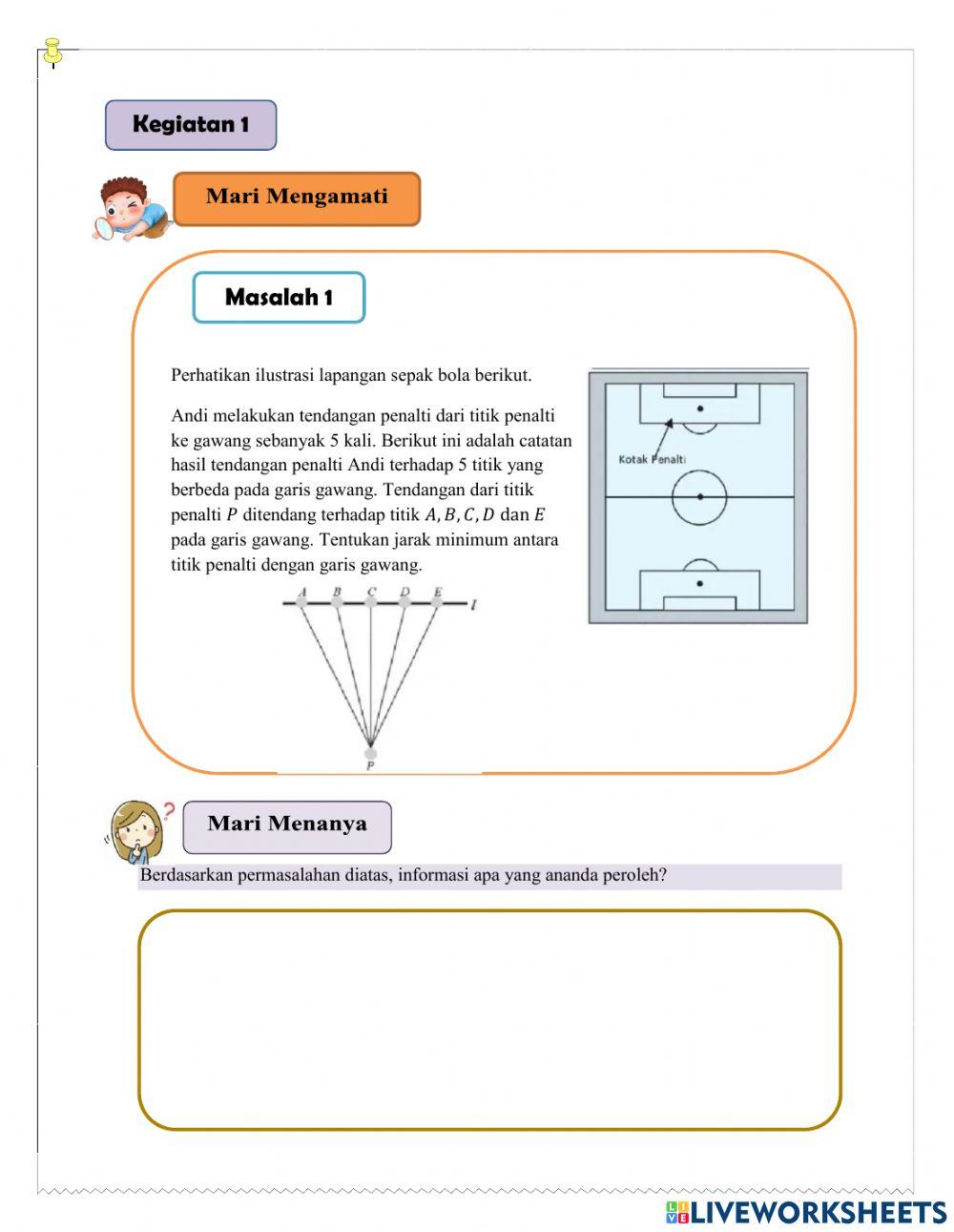 LKPD Jarak Titik Ke Garis dalam Ruang