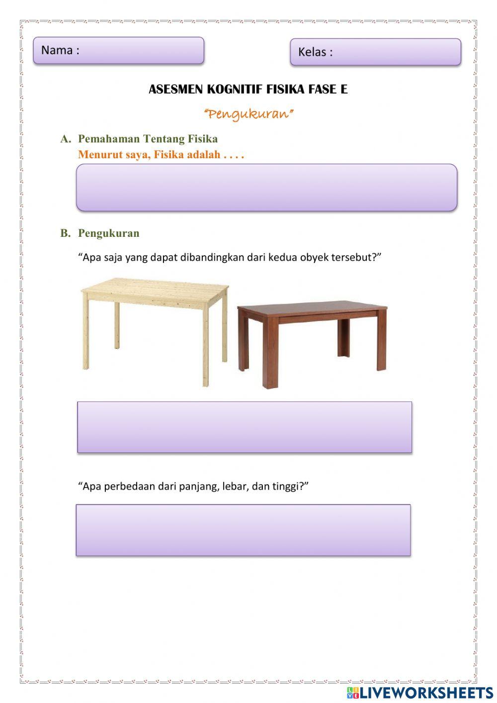 Asesmen Kognitif Fisika Fase E