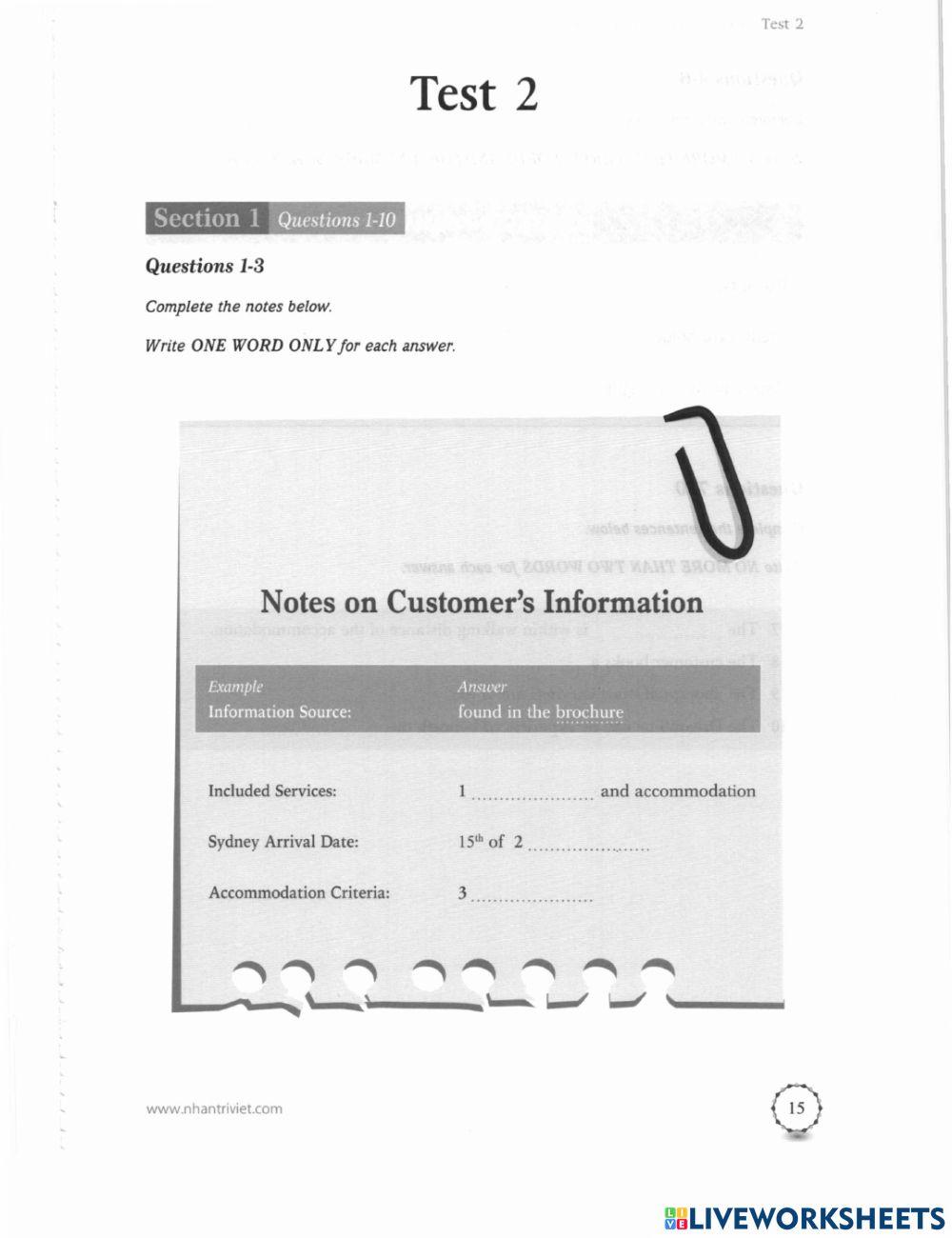 Listening actual 1 - Sec 1 only