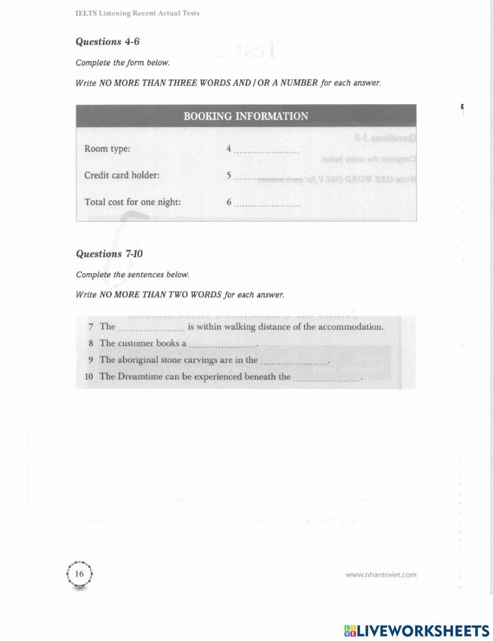 Listening actual 1 - Sec 1 only