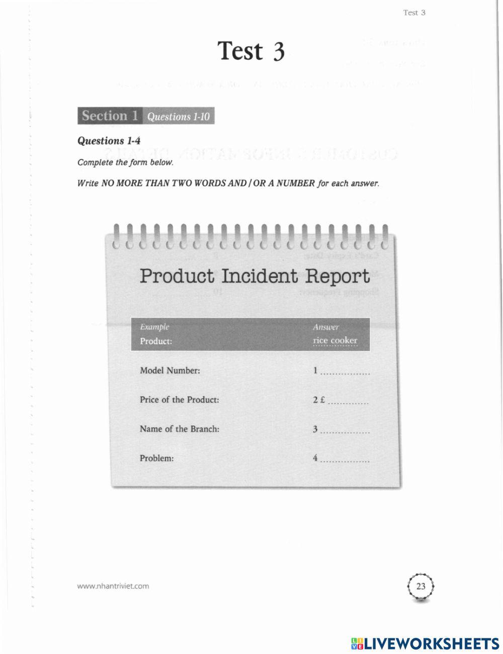 Listening actual 1 - Sec 1 only