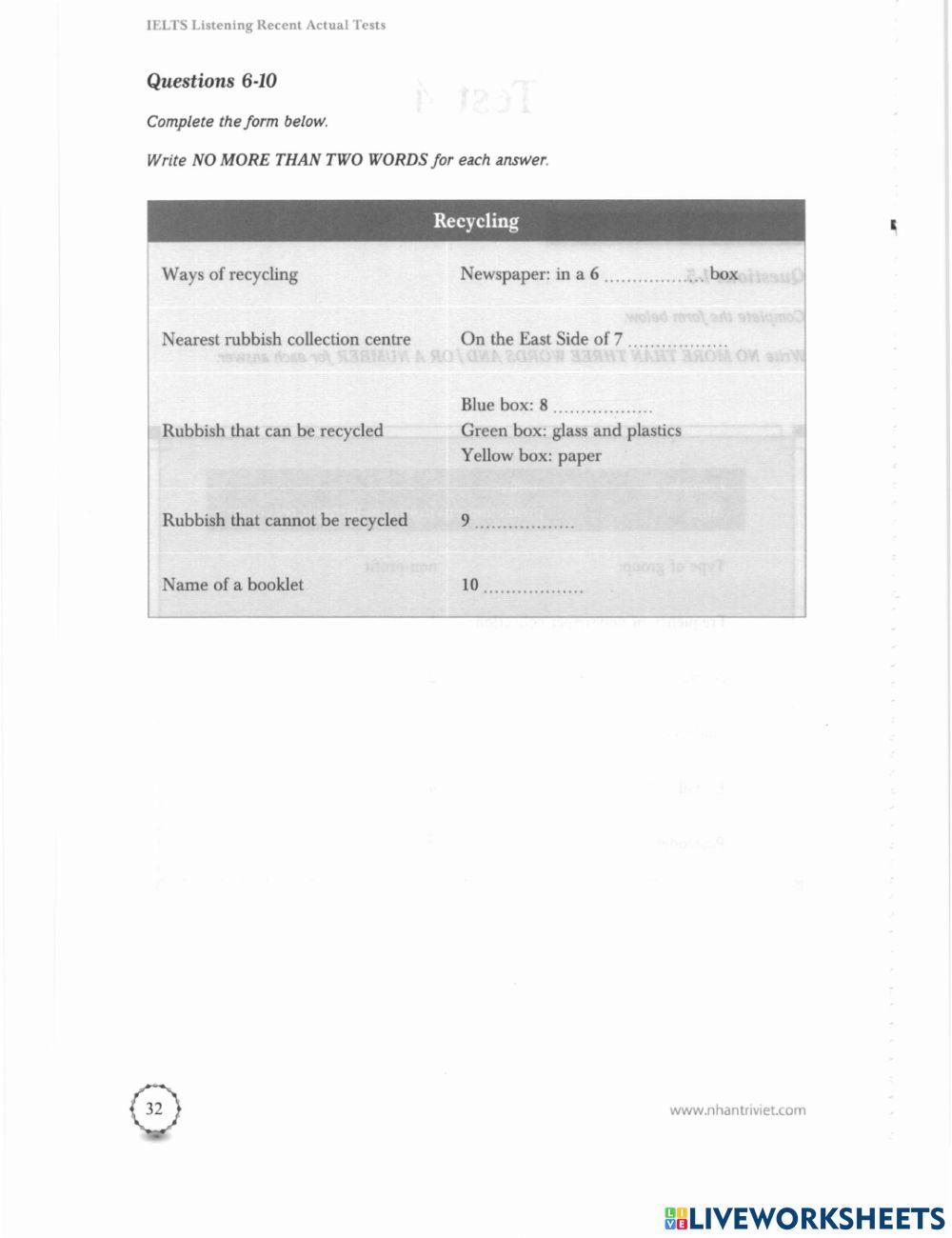 Listening actual 1 - Sec 1 only