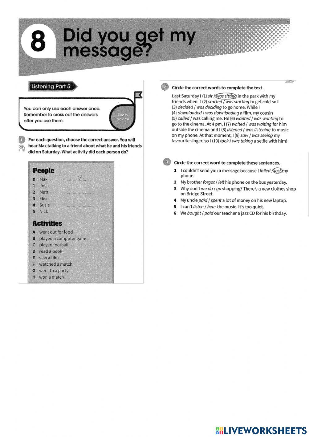 Complete key for schools unit 8