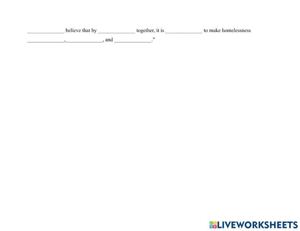 Homelessness 1-Dictation Exercise