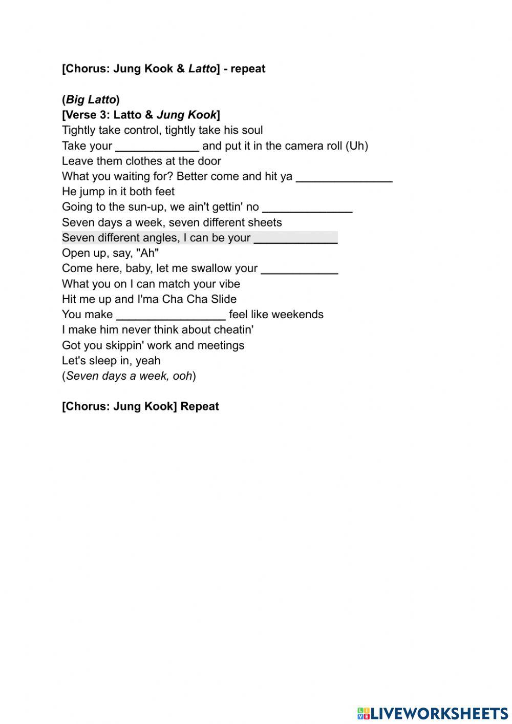 Seven - Jung Kook feat Latto - A2