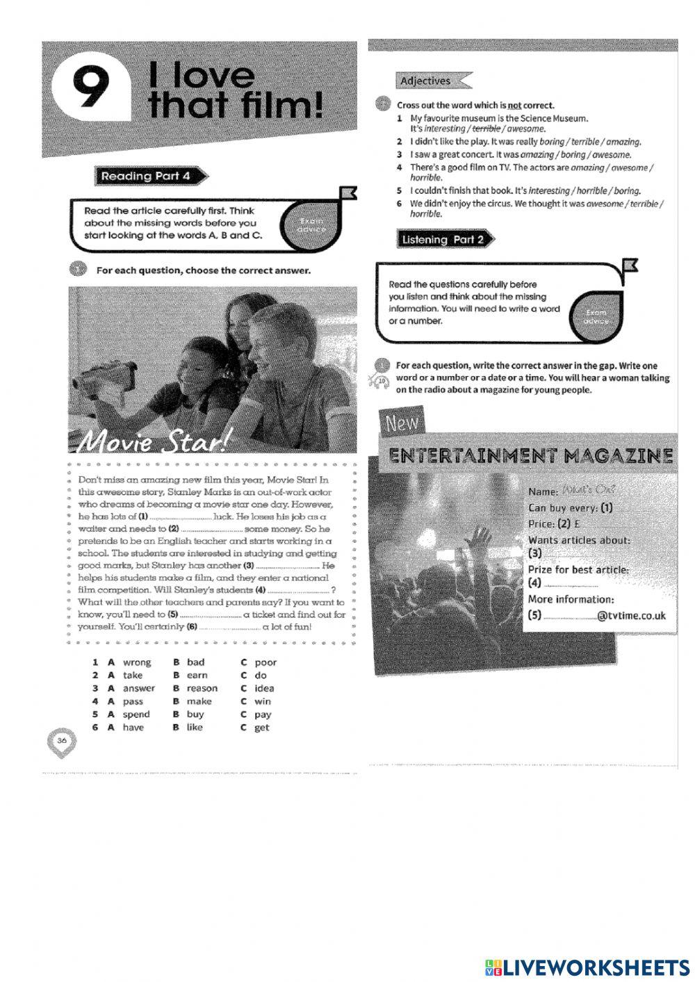 Complete key for schools unit 9