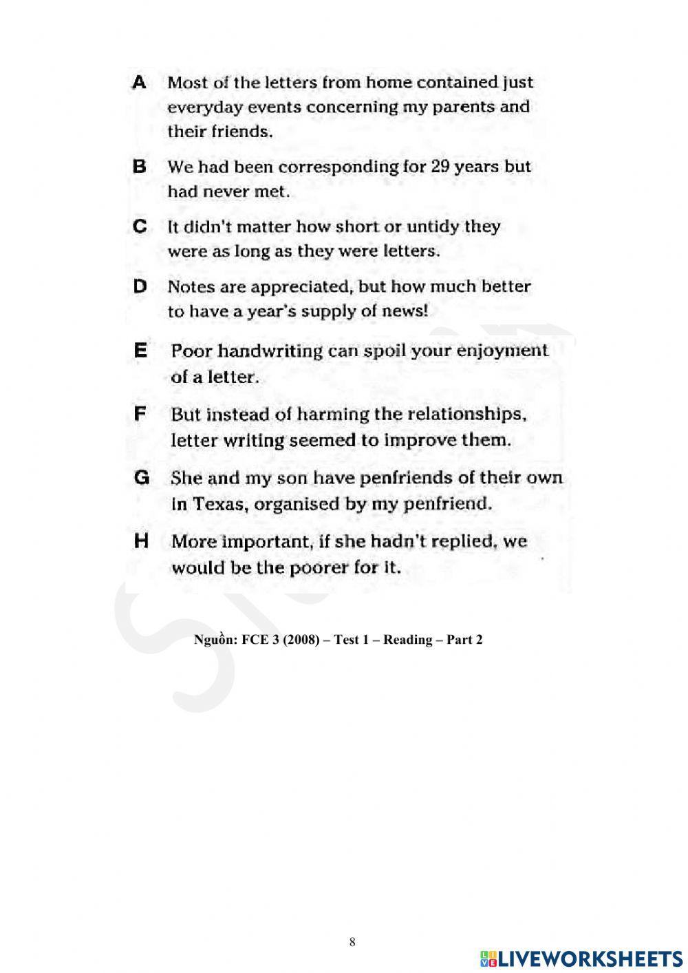 Viet Teacher-S6-WEEK 8-LESSON 8-VOCABULARY & FCE INSTRUCTION