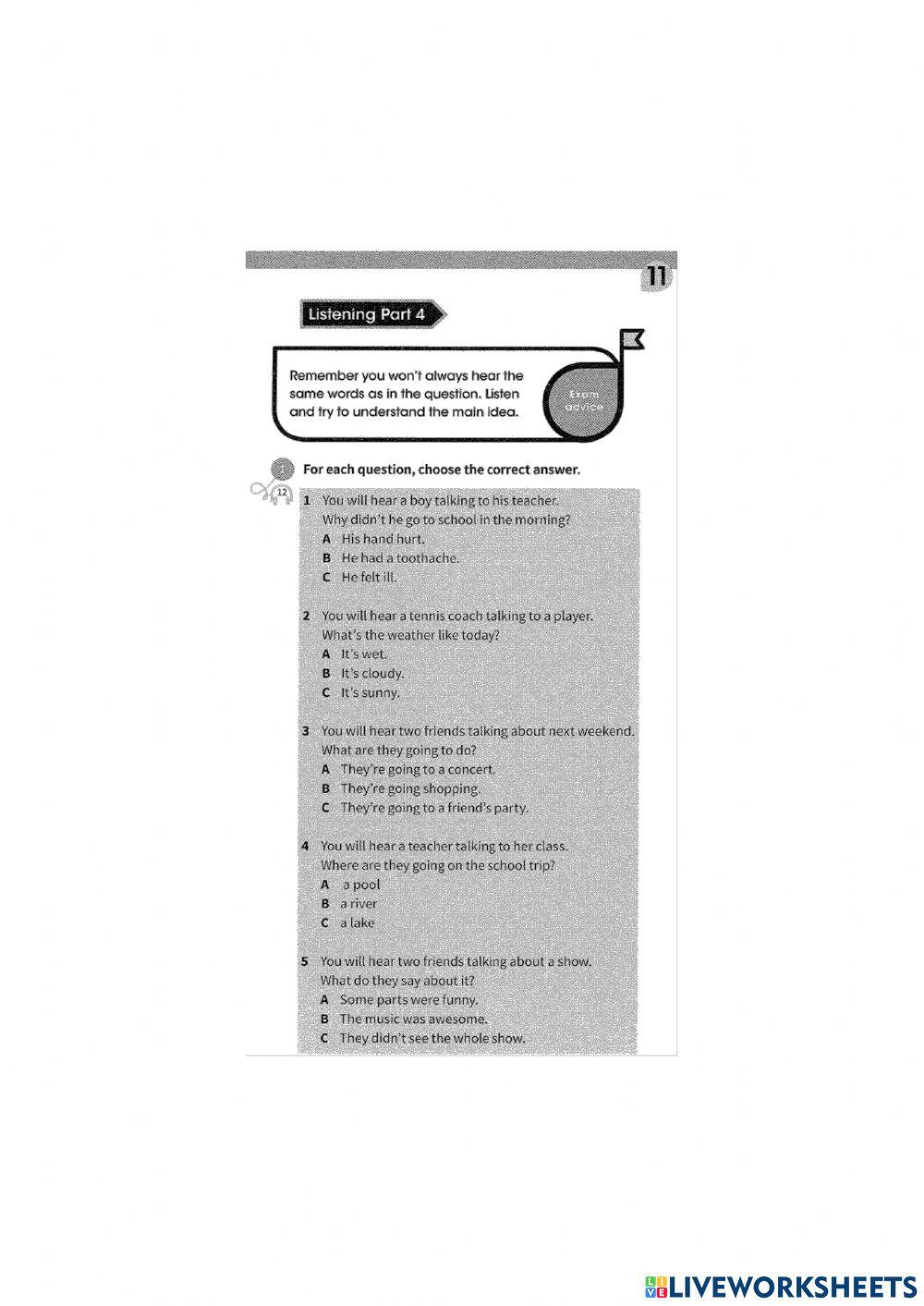 Complete key for schools unit 11