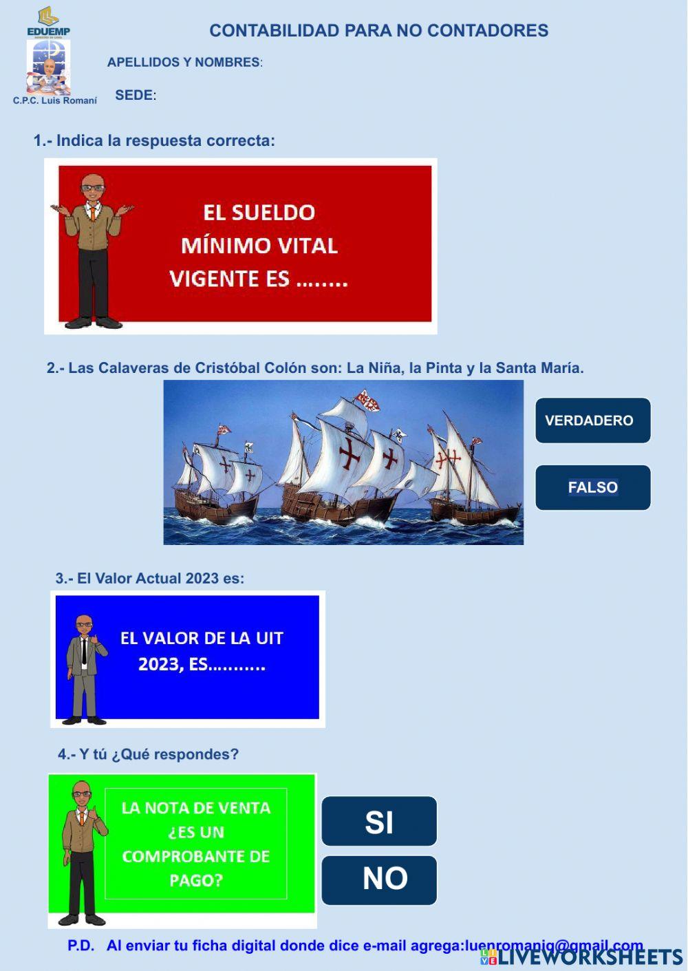 Contabilidad para no contadores prueba de entrada