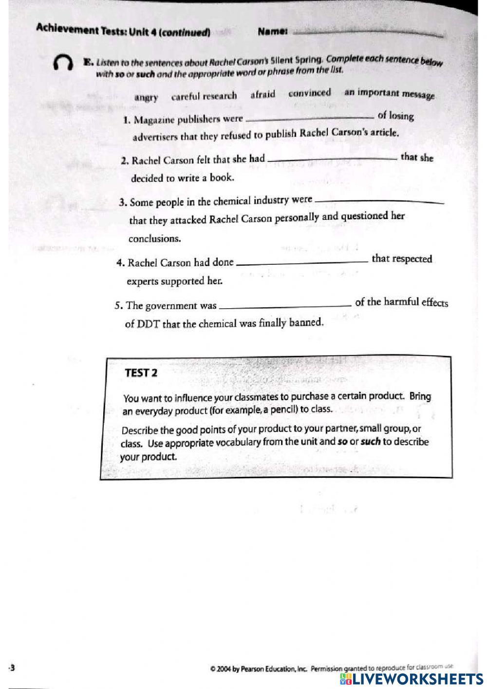 ACHIEVEMENT 4 ADVANCED COURSE