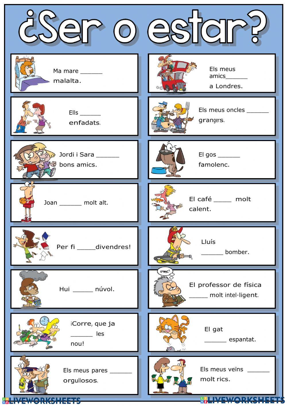 Verb ser o estar worksheet Live Worksheets