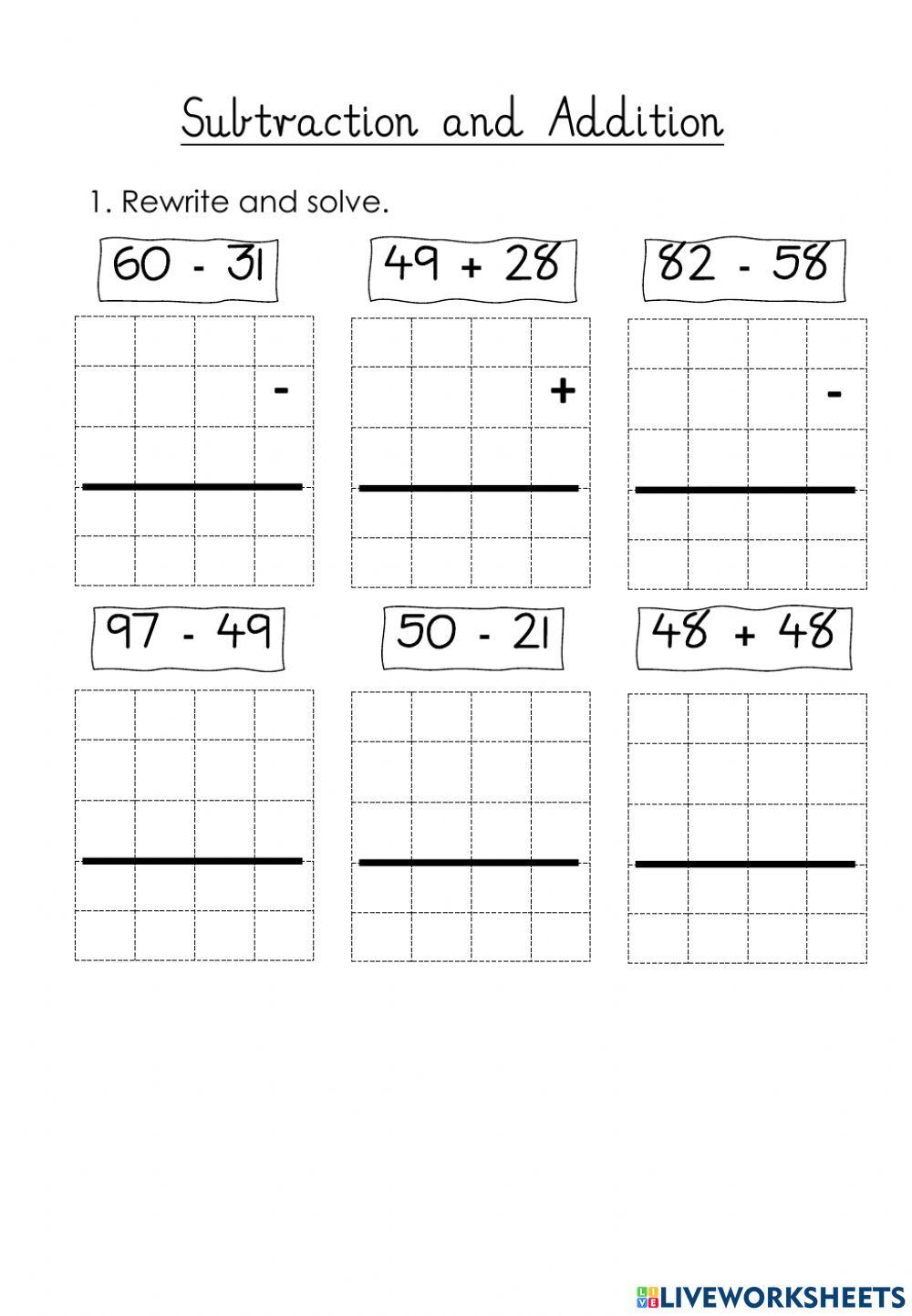 Subtraction and addition