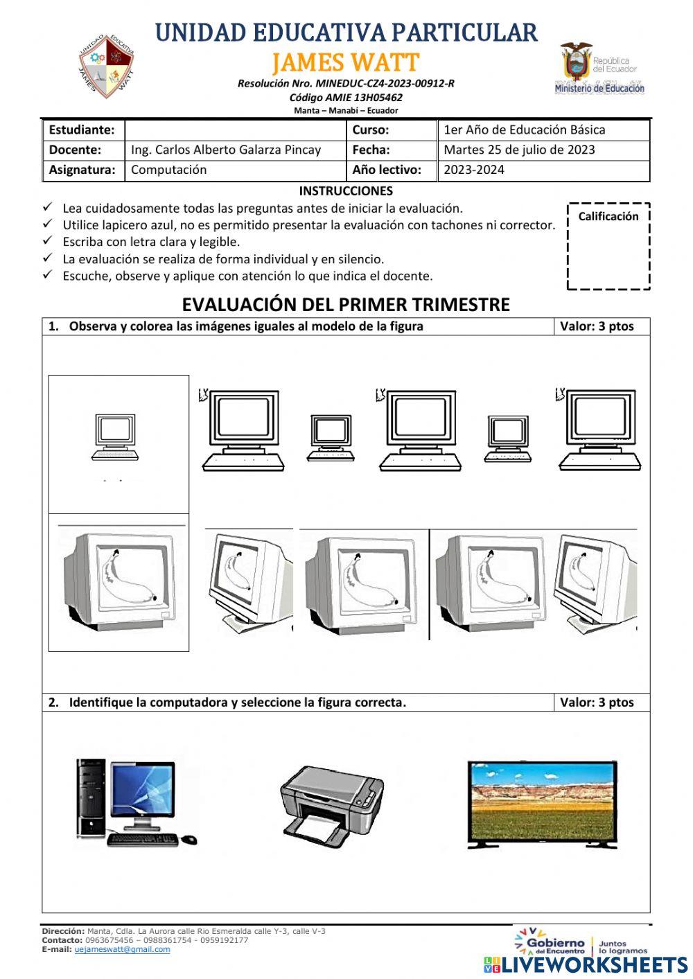 Evaluación1basicaJamesWatt-1erTrimestre2023