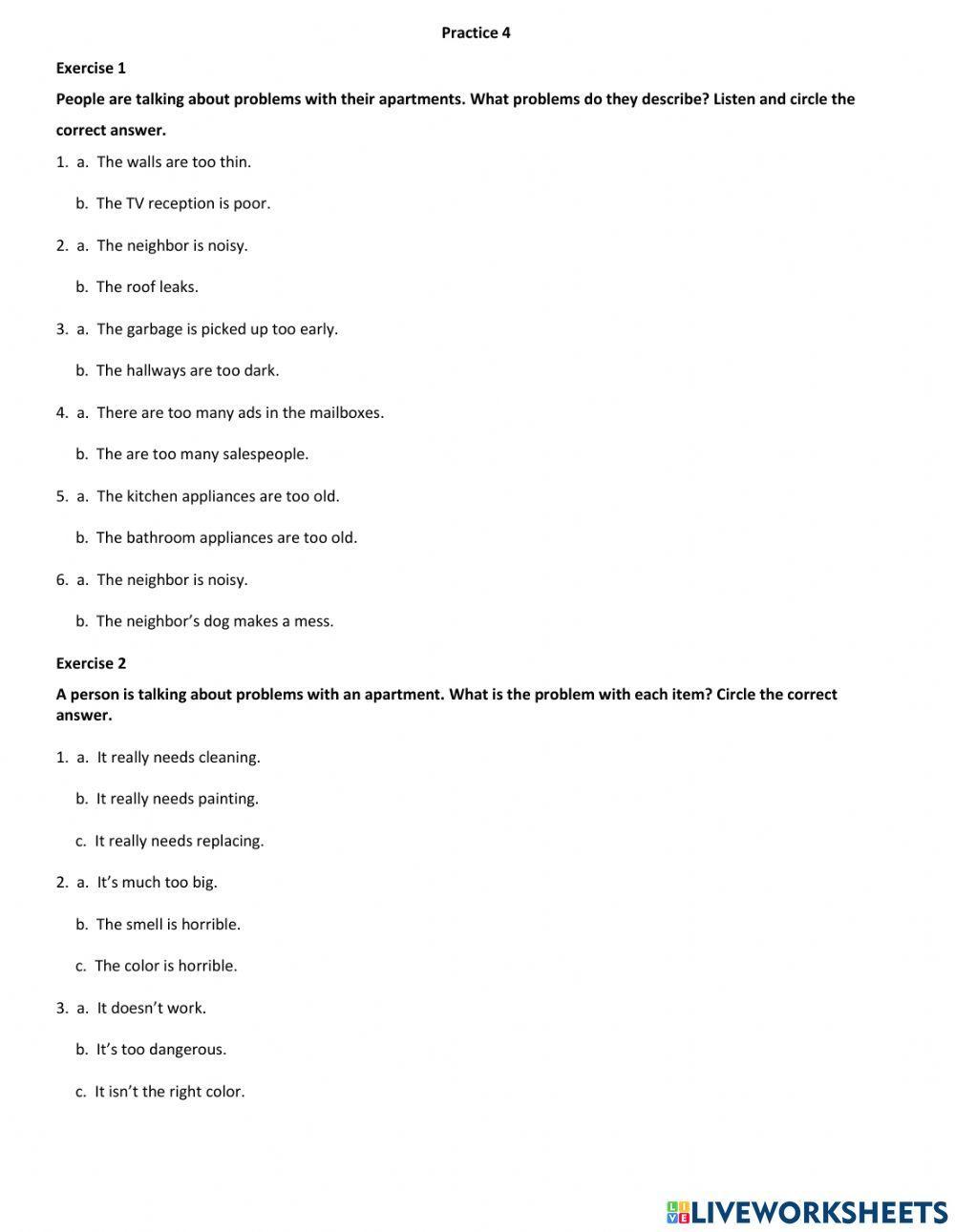 LISTENING PRACTICE FOUR