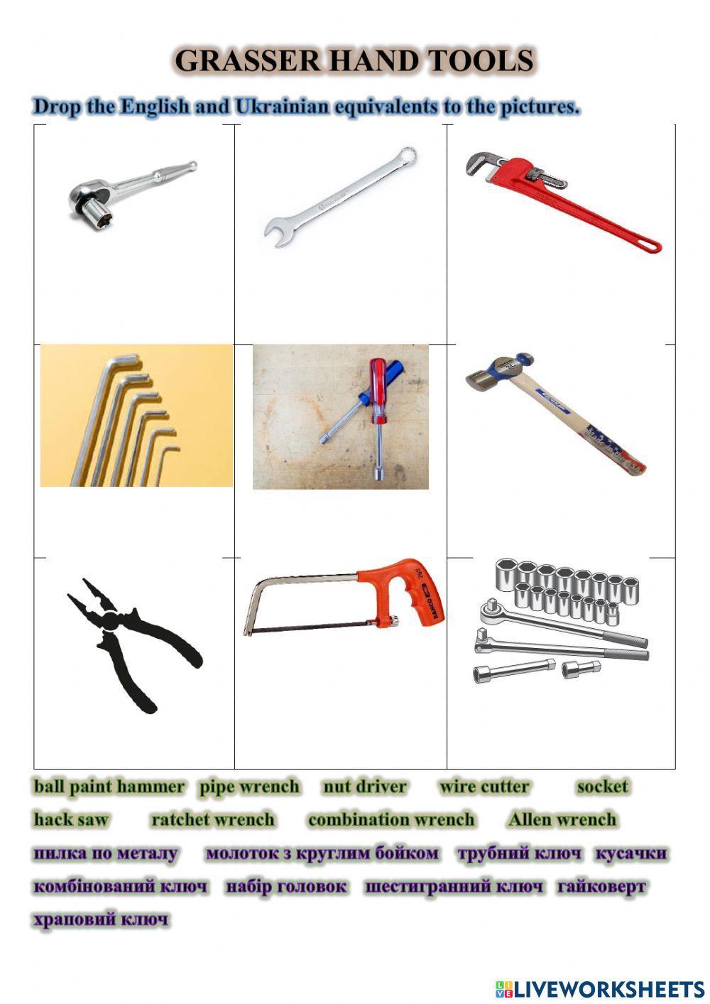 Hand Tools for cutting and turning