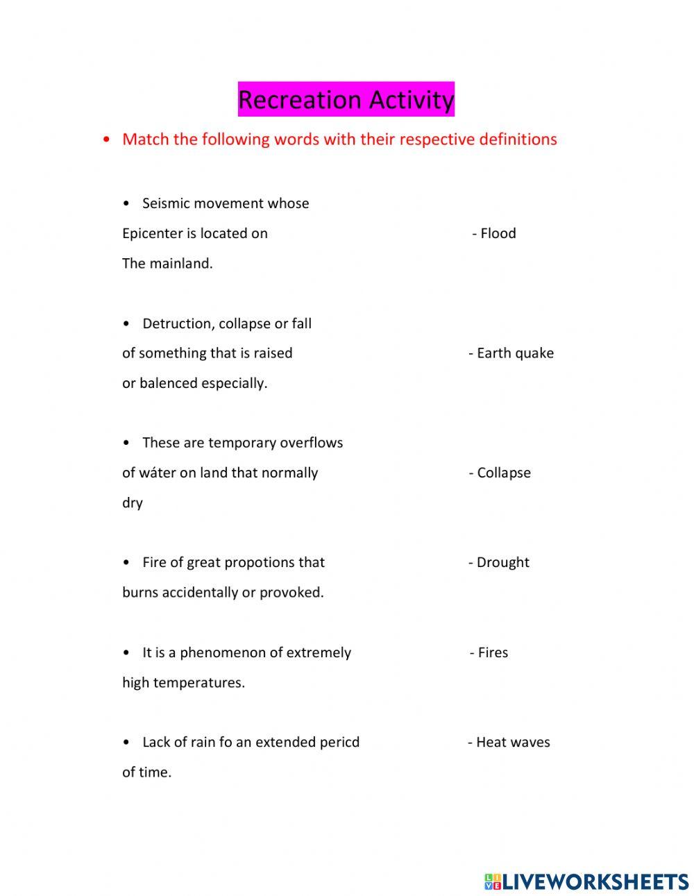 recreational-activity-worksheet-live-worksheets