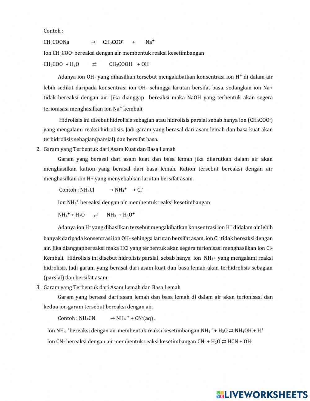 Kesetimbangan ion dalam garam