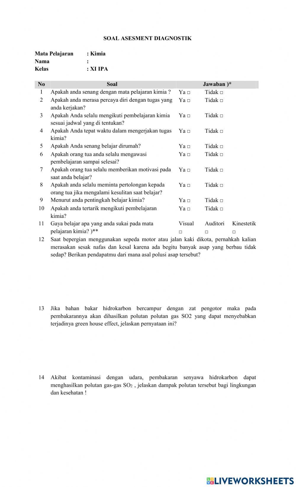 Asesmen diagnostik 11 ipa