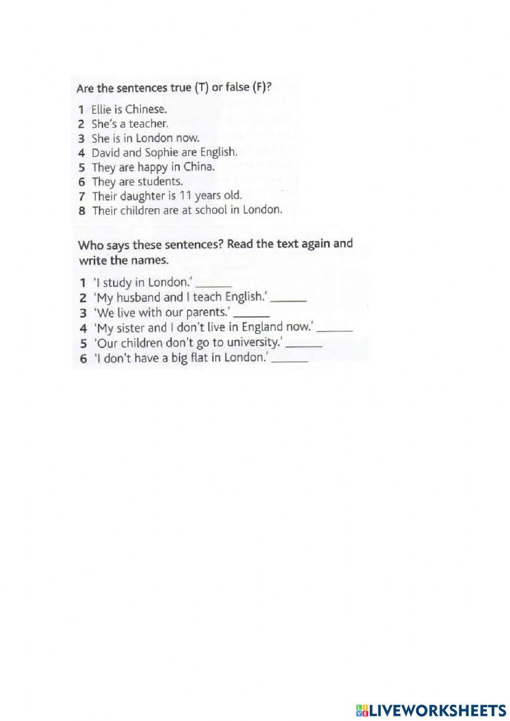 Reading comprehension