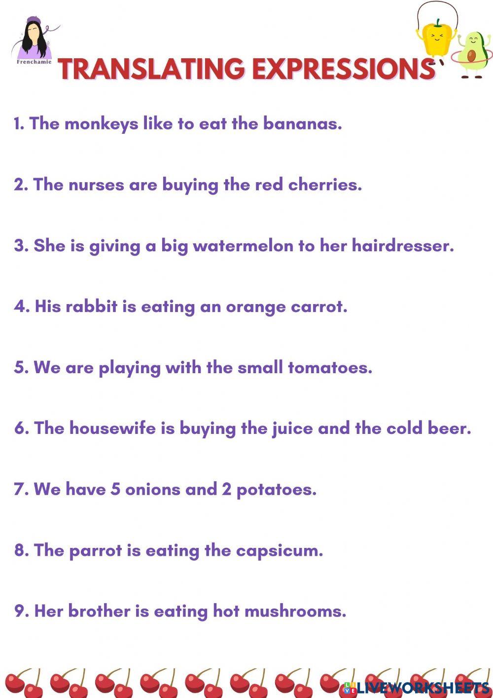 Les fruits et légumes