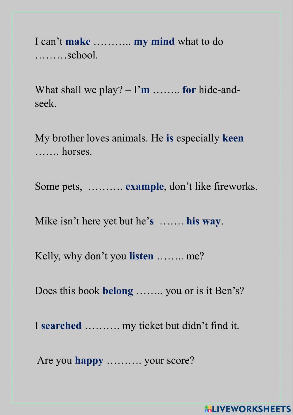 I Love English 4, Unit 7 Mystery. Prepositions