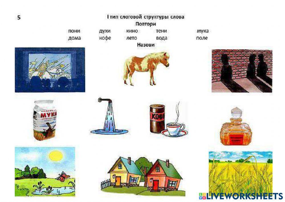 Первый тип слоговой структуры. Часть 1. Слова. Черенкова М.А.