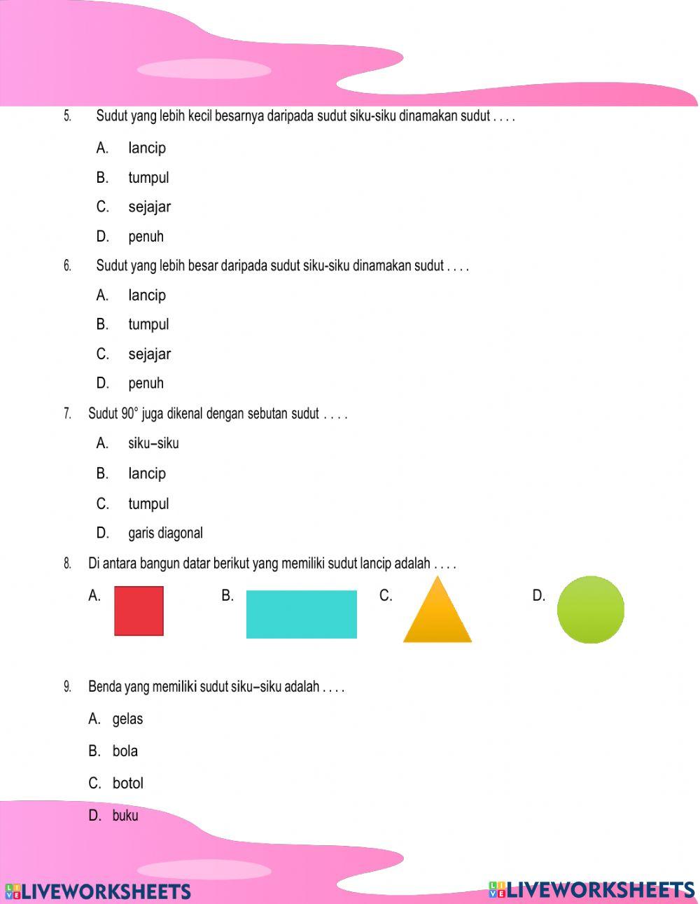 soal inteaktif jenis jenis sudut