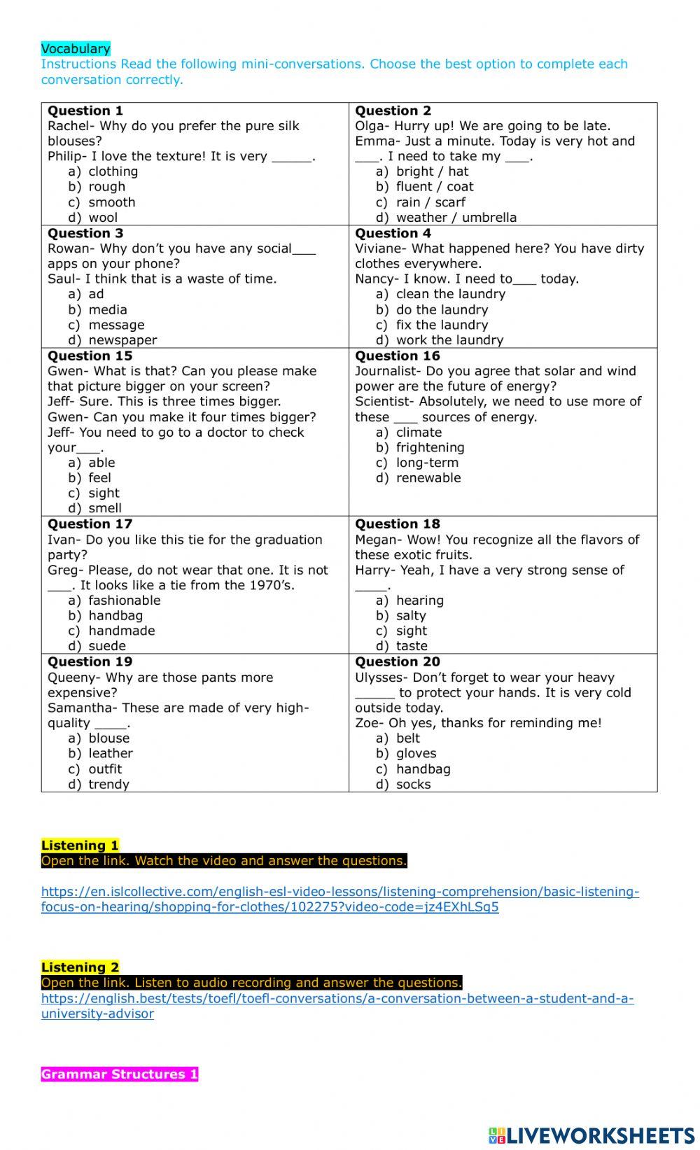 WorldEnglish1- Review 7-8-9